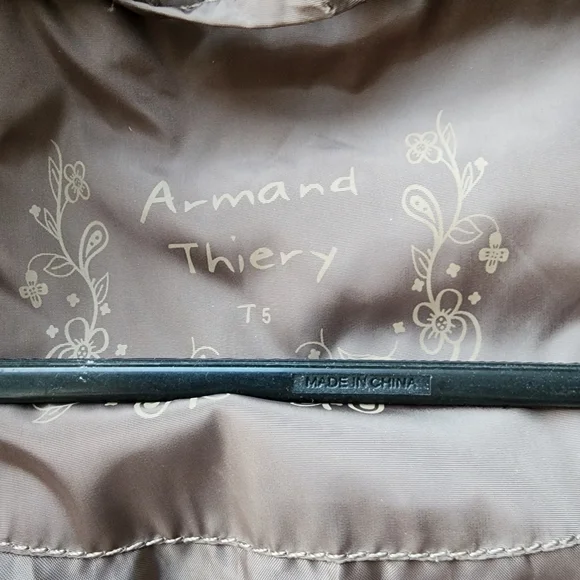 ARMAND THIERY utility raincoat jacket long TAN Size 14/16 - Picture 16 of 16